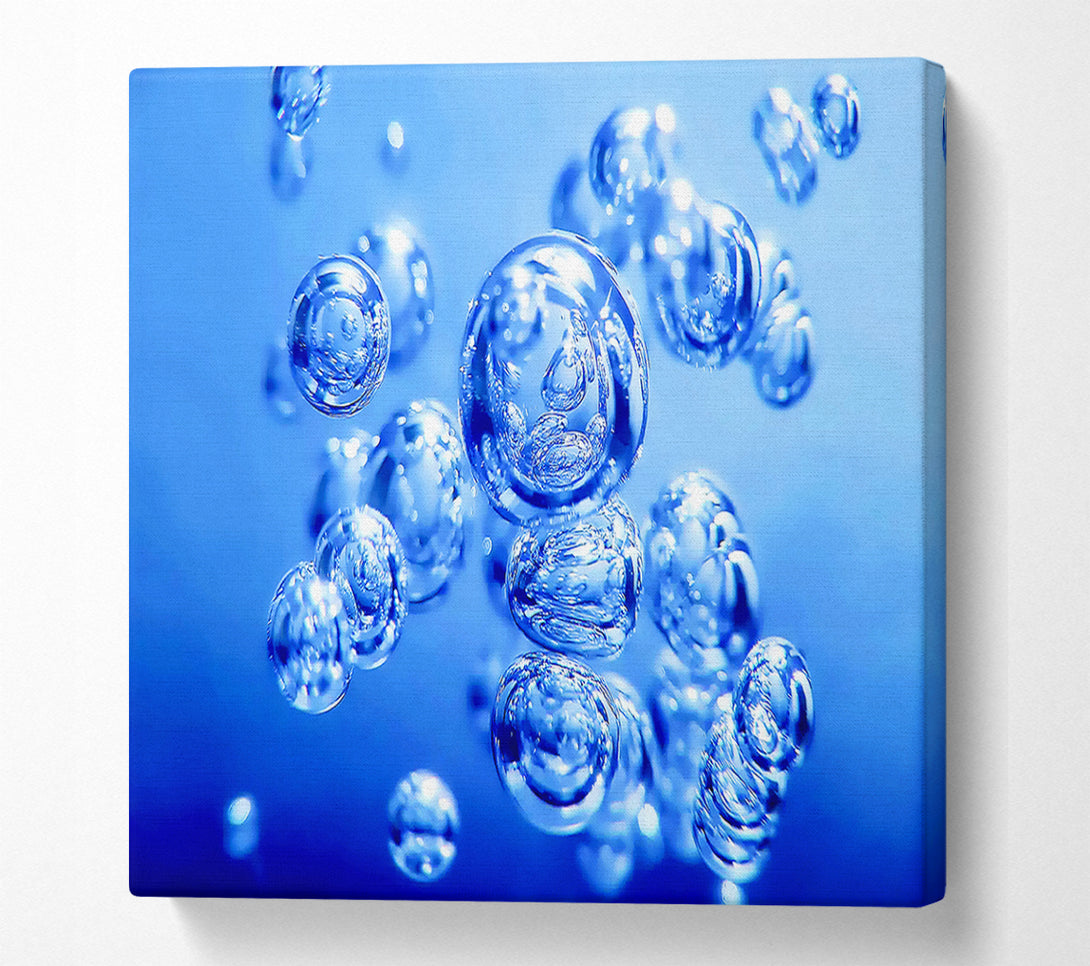  A Canvas Print of Liquid Blue Bubbles Canvas Wall Art