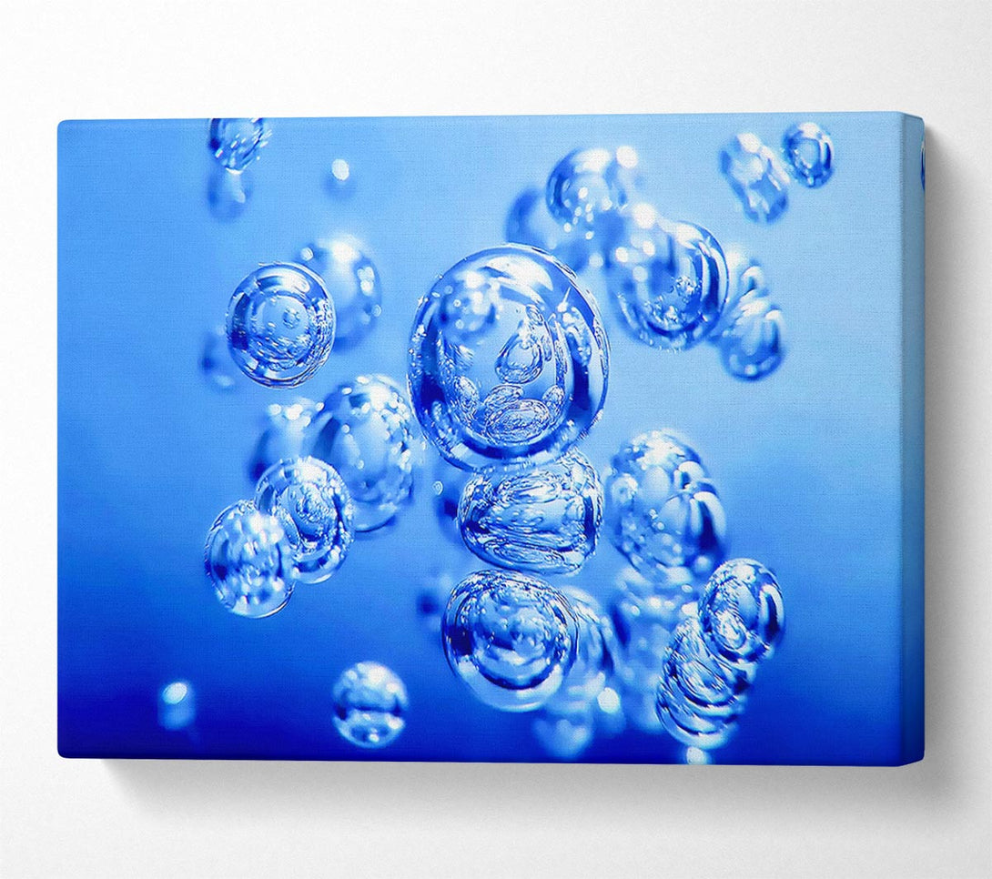  A Canvas Print of Liquid Blue Bubbles Canvas Wall Art