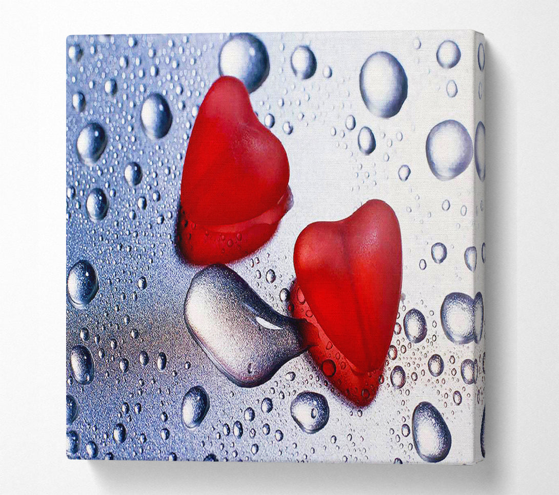  A Canvas Print of Red Love Hearts Canvas Wall Art