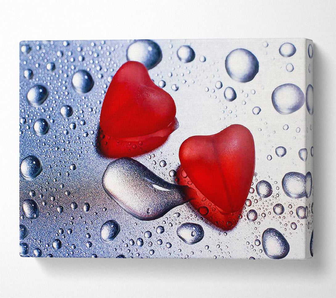 A Canvas Print of Red Love Hearts Canvas Wall Art