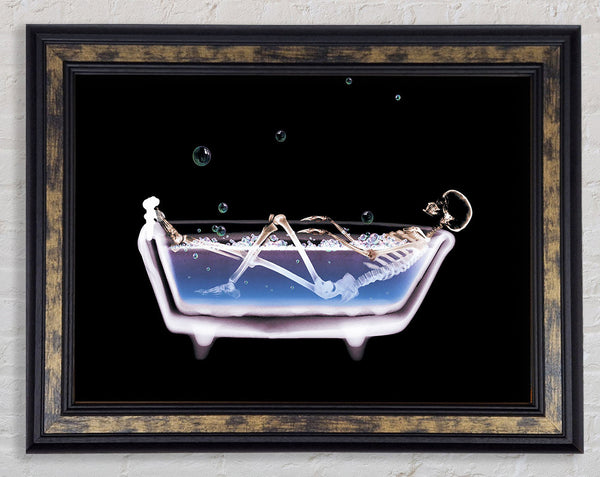 Bubble Bath Skeleton Framed Print