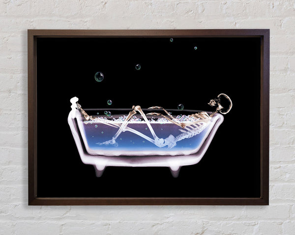 Bubble Bath Skeleton Framed Print