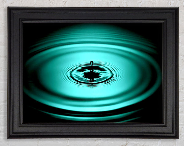 Green Water Droplet Framed Print