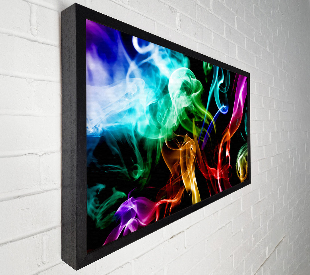  A Canvas Print of Mulit-Coloured Smoke On Black Canvas Art