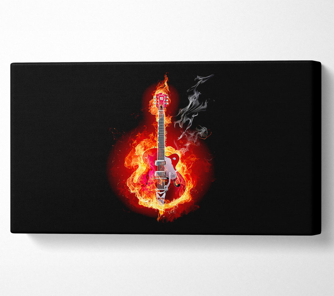  A Canvas Print of Red Guitar Flames Canvas Print