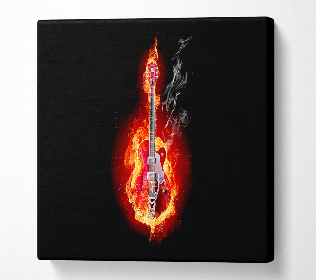  A Canvas Print of Red Guitar Flames Canvas Print