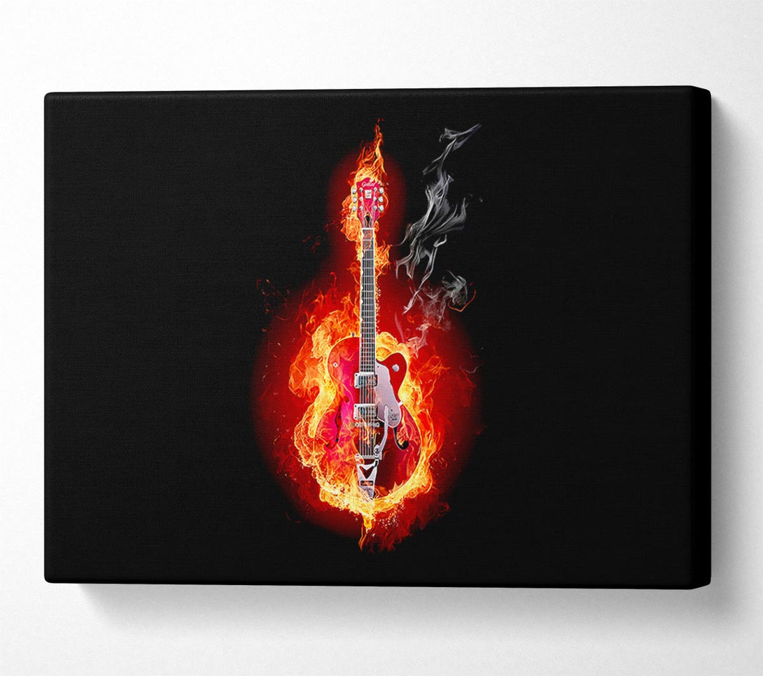  A Canvas Print of Red Guitar Flames Canvas Print