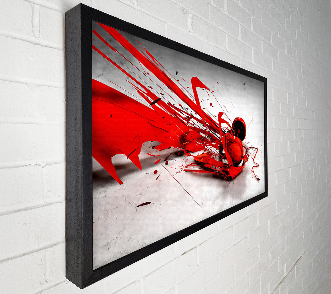 A Canvas Print of Red Headphone Blast Canvas Print