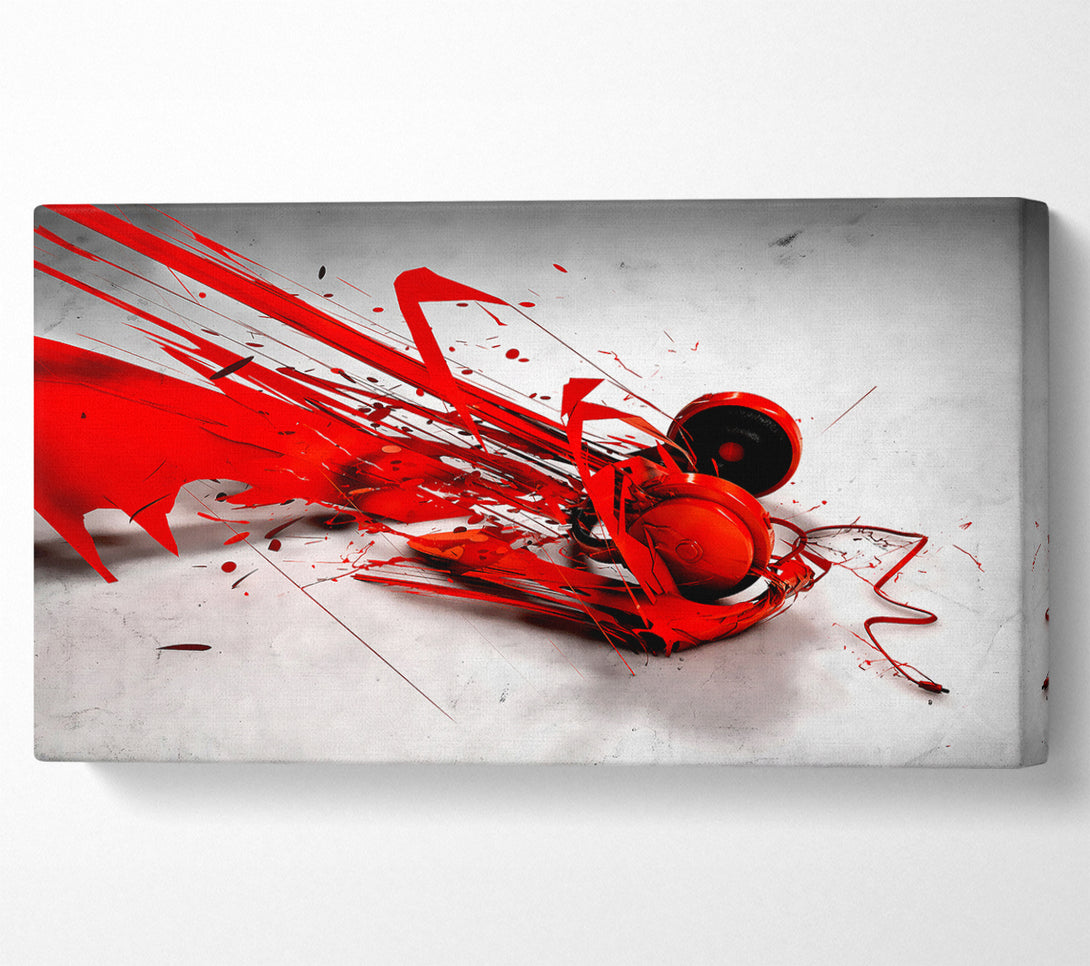  A Canvas Print of Red Headphone Blast Canvas Print