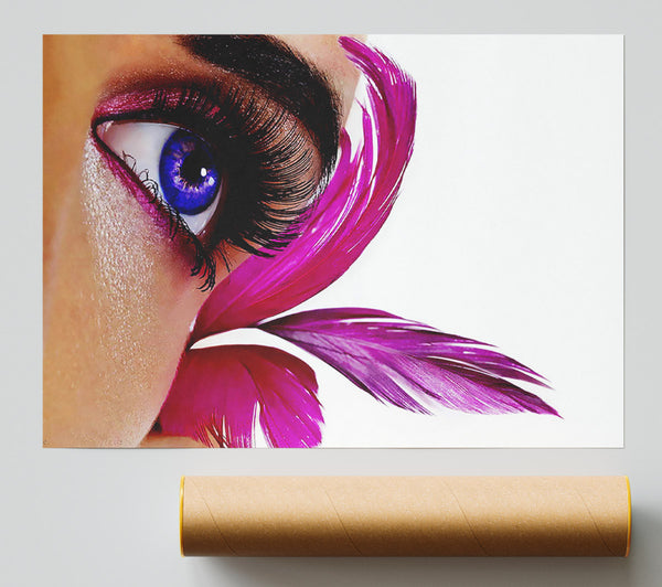 Stunning Pink Feathered Eye Print