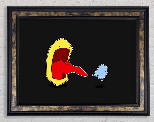 Pacman Chasing Ghost Framed Print