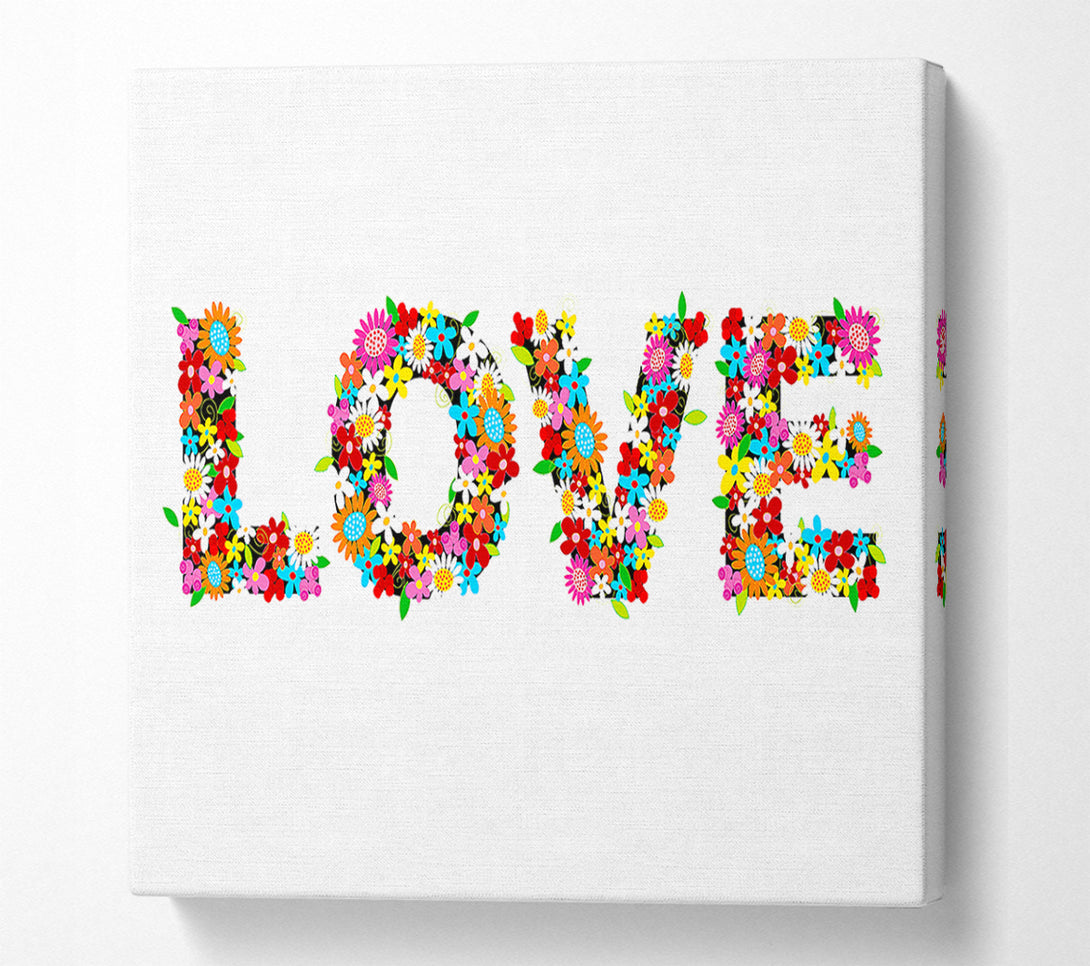  A Canvas Print of Flower Power Love Canvas Print