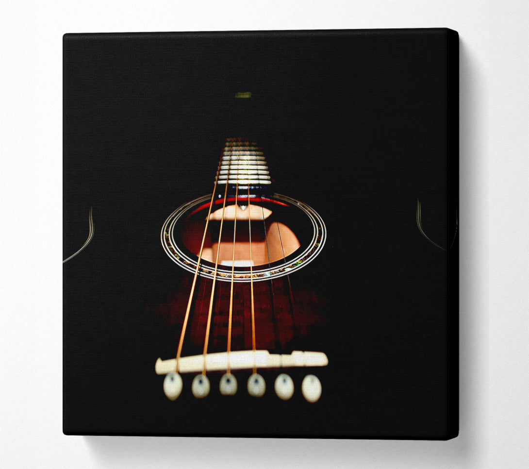  A Canvas Print of Acoustic Guitar Close-Up Canvas Wall Art
