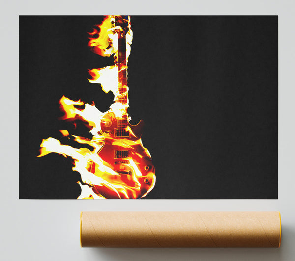 Guitar Flames Print