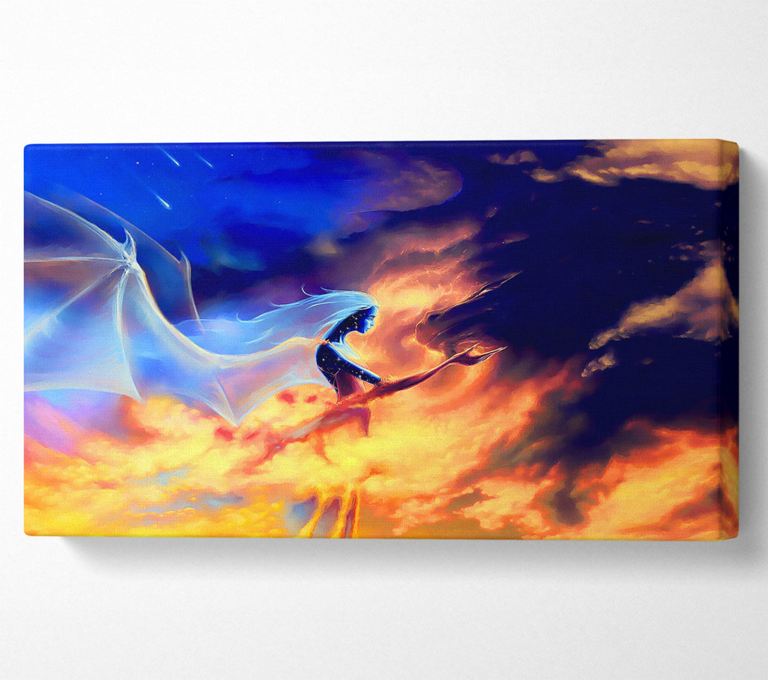  A Canvas Print of Dragon Fairy Love Canvas Wall Art