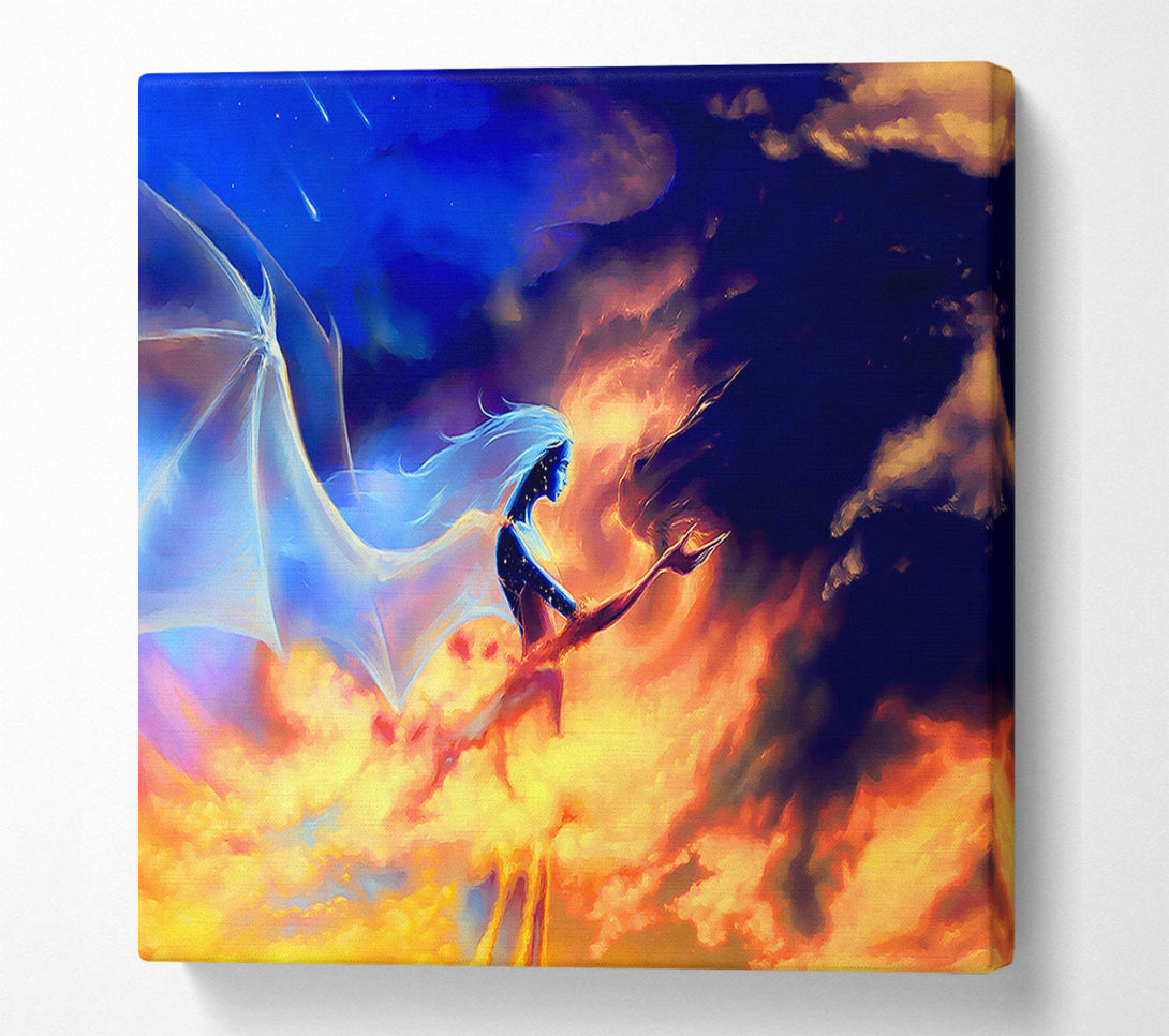  A Canvas Print of Dragon Fairy Love Canvas Wall Art
