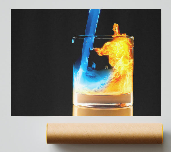 Pouring Fire And Water Poster
