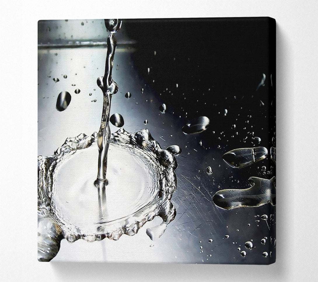  A Canvas Print of Metal Water Splash Canvas Wall Art