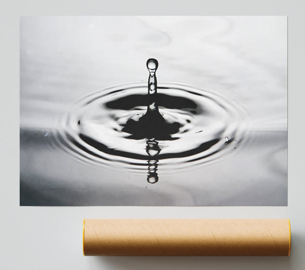 Grey Water Splash Poster