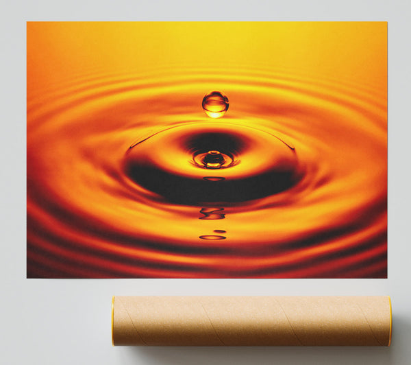 Orange Water Droplet Print