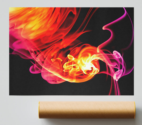 Orange Fireflies Poster
