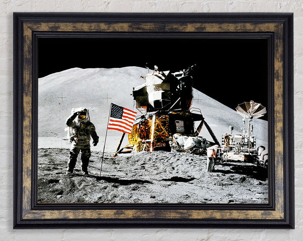 American Moon Landing Framed Print