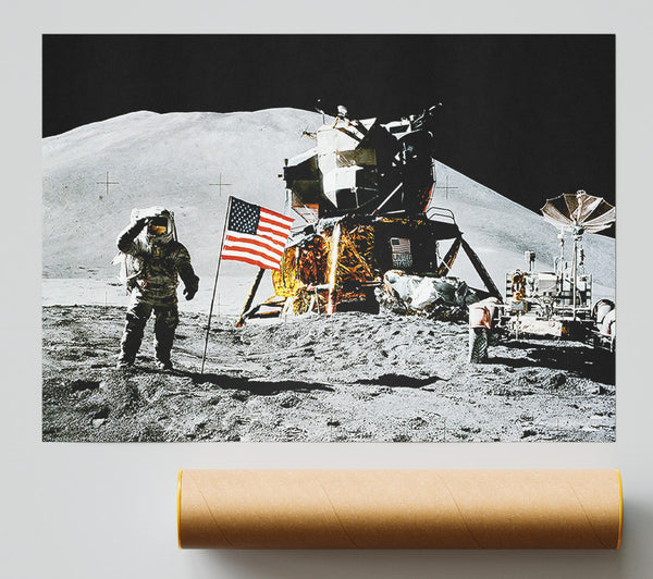 American Moon Landing Giclee Print