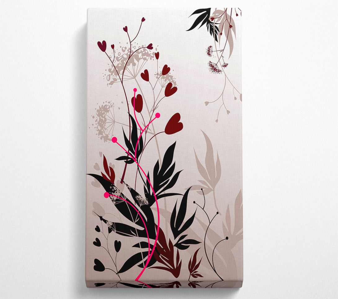  A Canvas Print of Loveheart Leaves Canvas Print