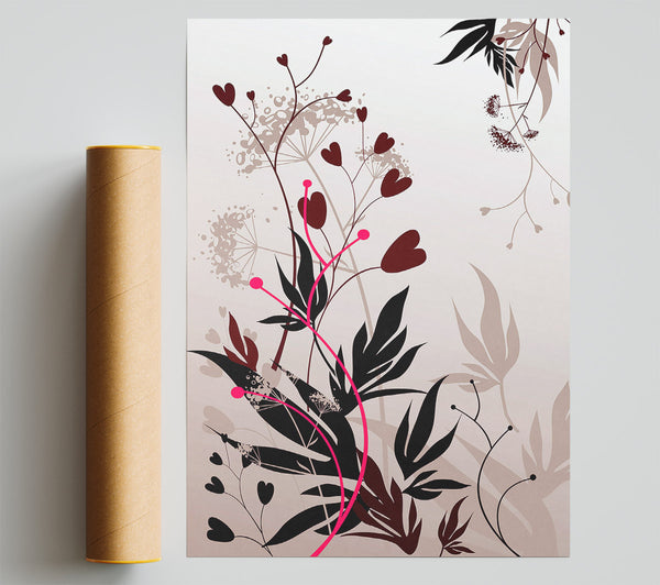 Loveheart Leaves Giclee Print