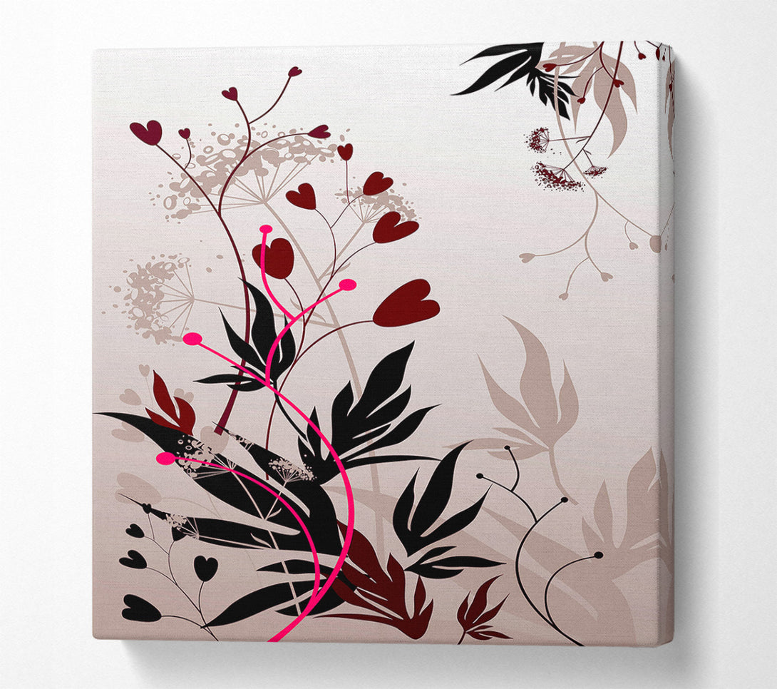  A Canvas Print of Loveheart Leaves Canvas Print