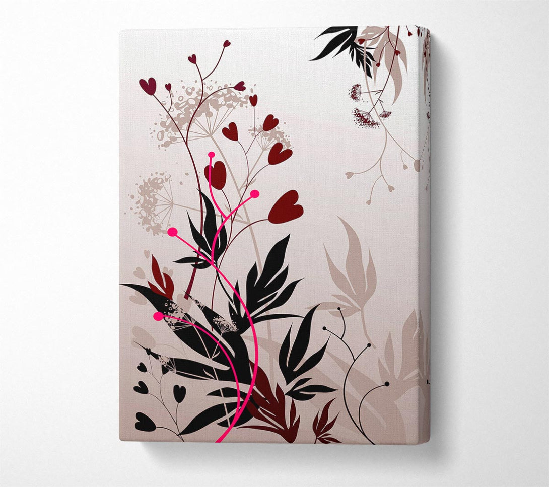  A Canvas Print of Loveheart Leaves Canvas Print