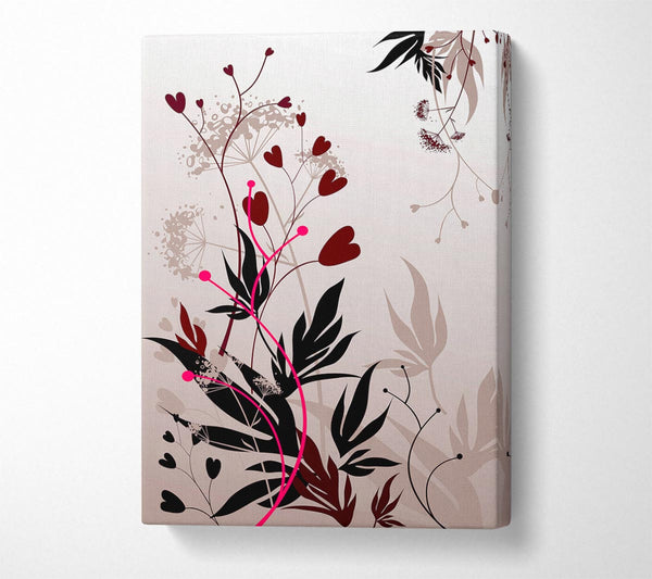  A Canvas Print of Loveheart Leaves Canvas Print