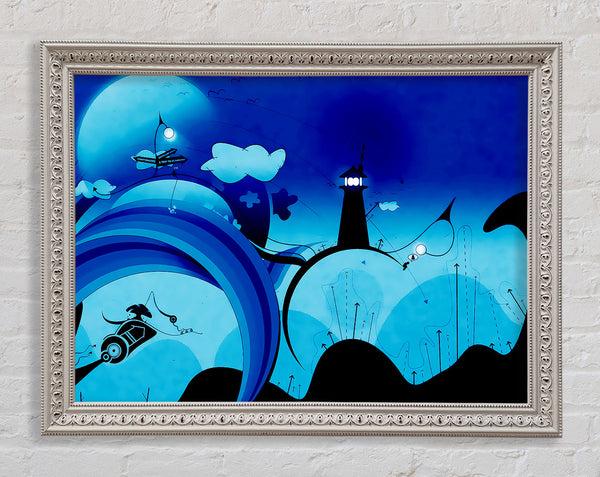 Magical Blue Lighthouse Framed Print