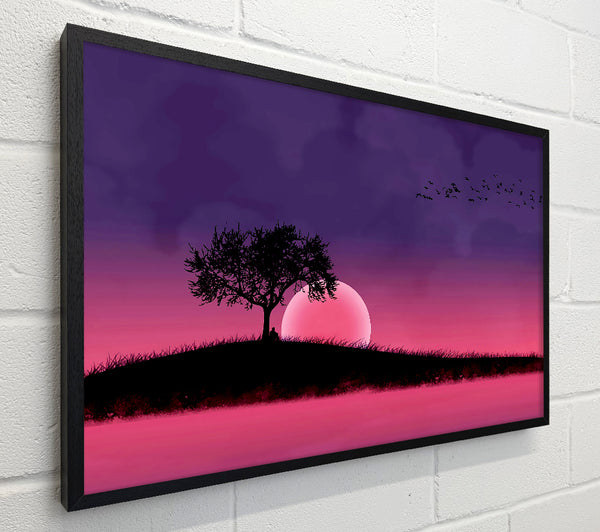 Pink Moonlit River