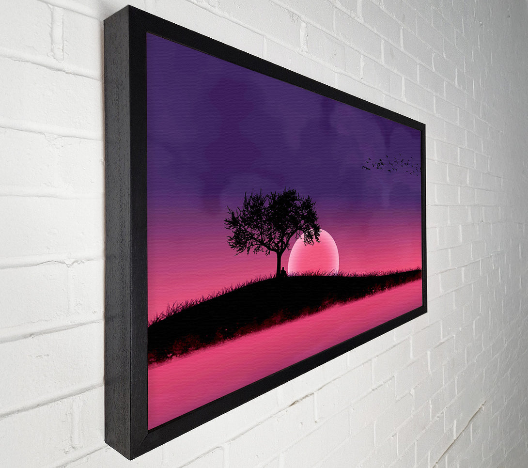  A Canvas Print of Pink Moonlit River Canvas Print