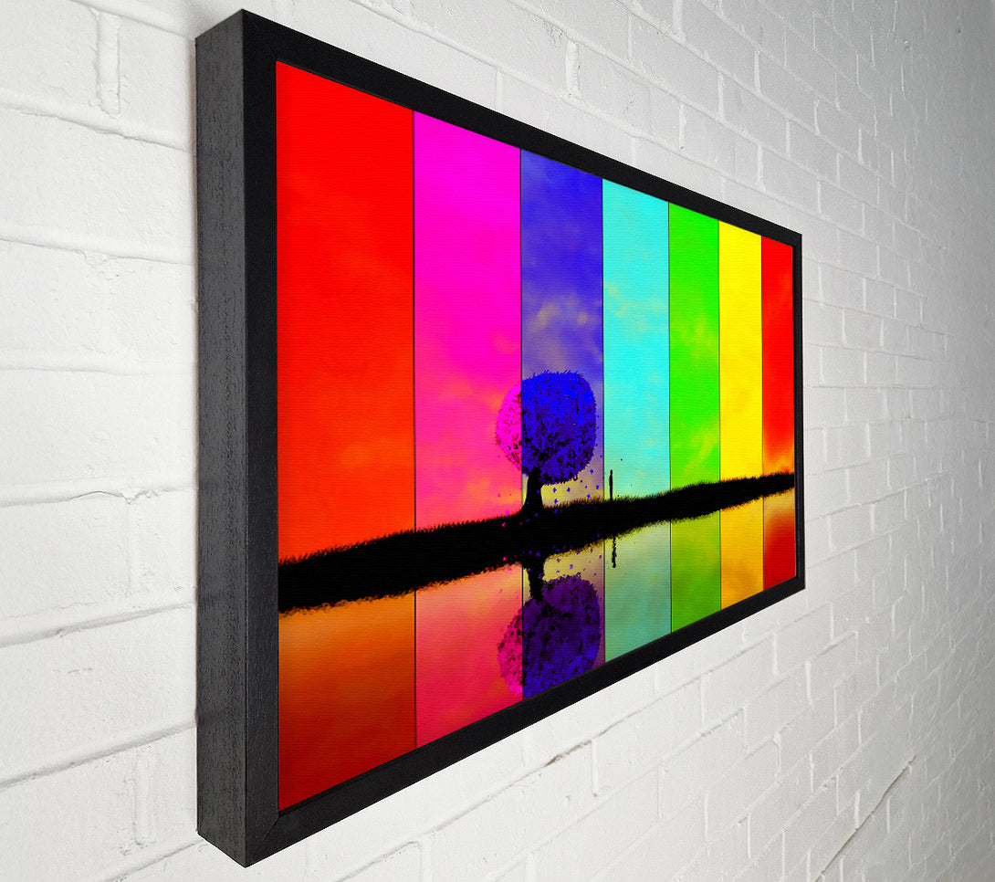  A Canvas Print of Rainbow Stripes Tree Canvas Print