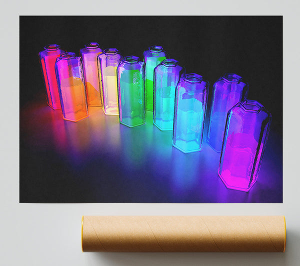 Vibrant Rainbow Tubes Giclee Print