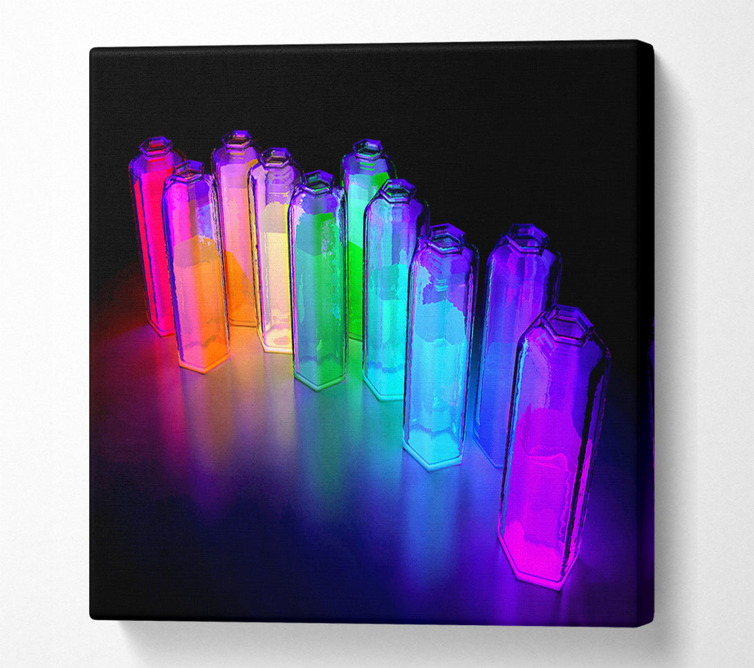  A Canvas Print of Vibrant Rainbow Tubes Canvas Print