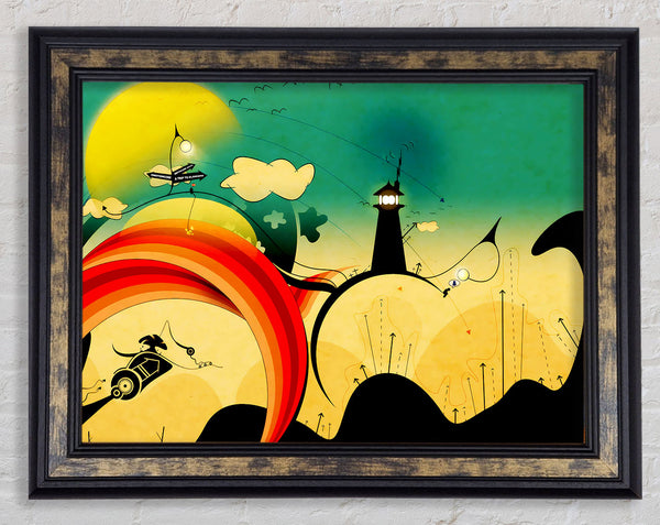 Magical Lighthouse Framed Print