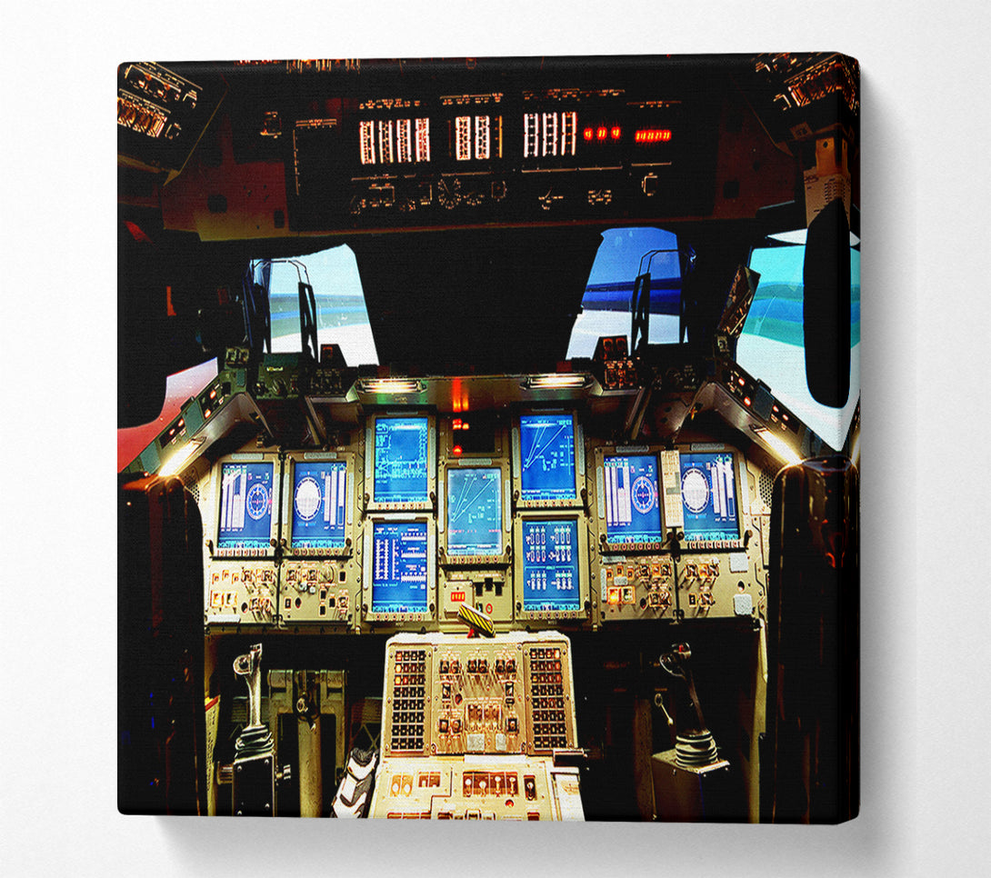  A Canvas Print of Nasa Cockpit Moon Rocket Canvas Art