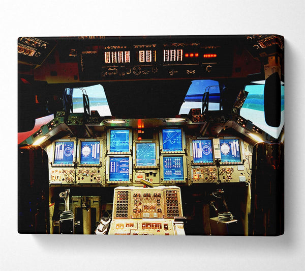  A Canvas Print of Nasa Cockpit Moon Rocket Canvas Art