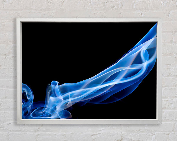 Blue Smoke On Black Framed Print