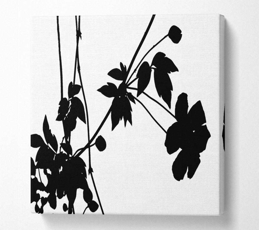  A Canvas Print of Black Flowers Canvas Wall Art