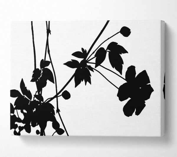  A Canvas Print of Black Flowers Canvas Wall Art