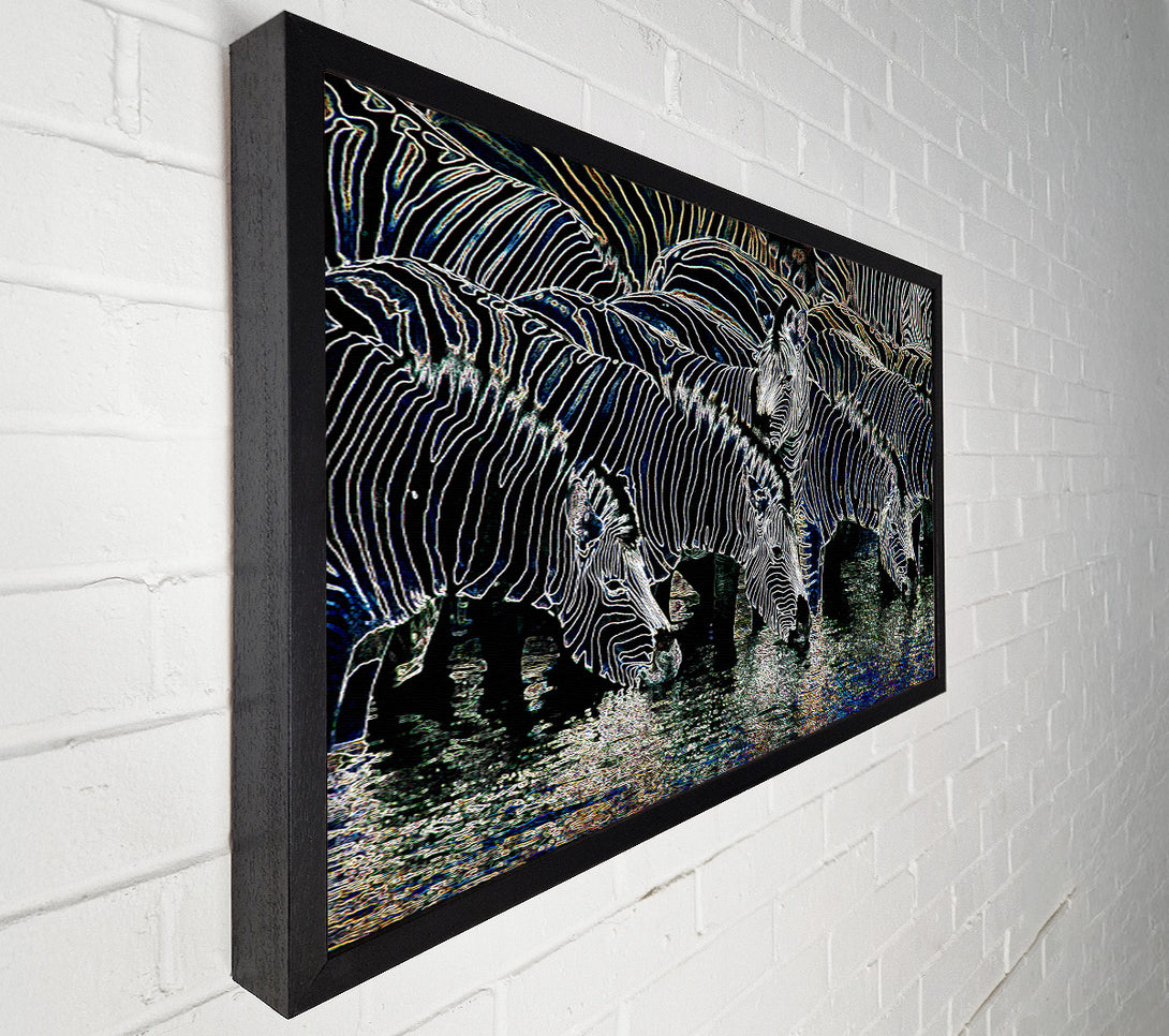  A Canvas Print of Zebra At The Watering Hole Canvas Print
