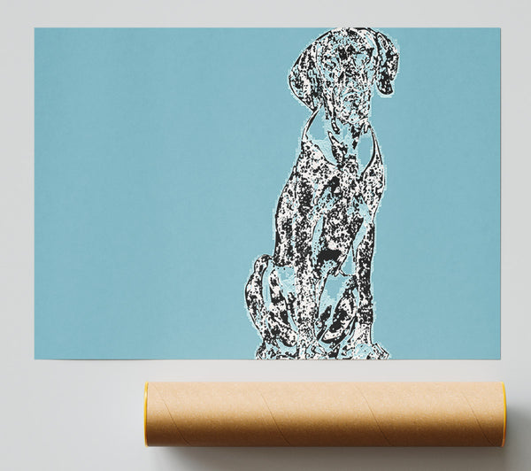 Dalmatian Blue Poster