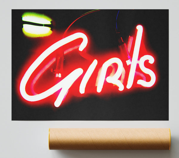 Neon Girls Sign Print