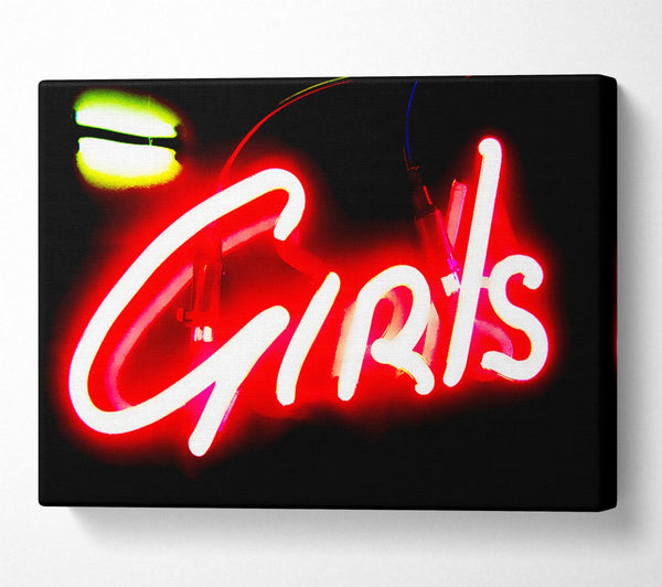  A Canvas Print of Neon Girls Sign Canvas Art