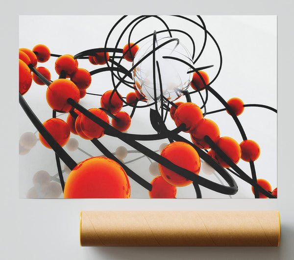 Orange Spheres Print
