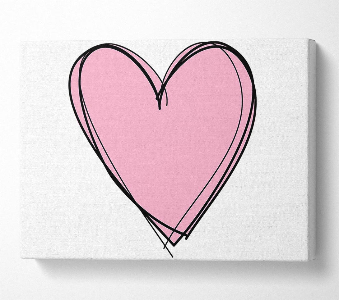  A Canvas Print of Pink Heart Canvas Print